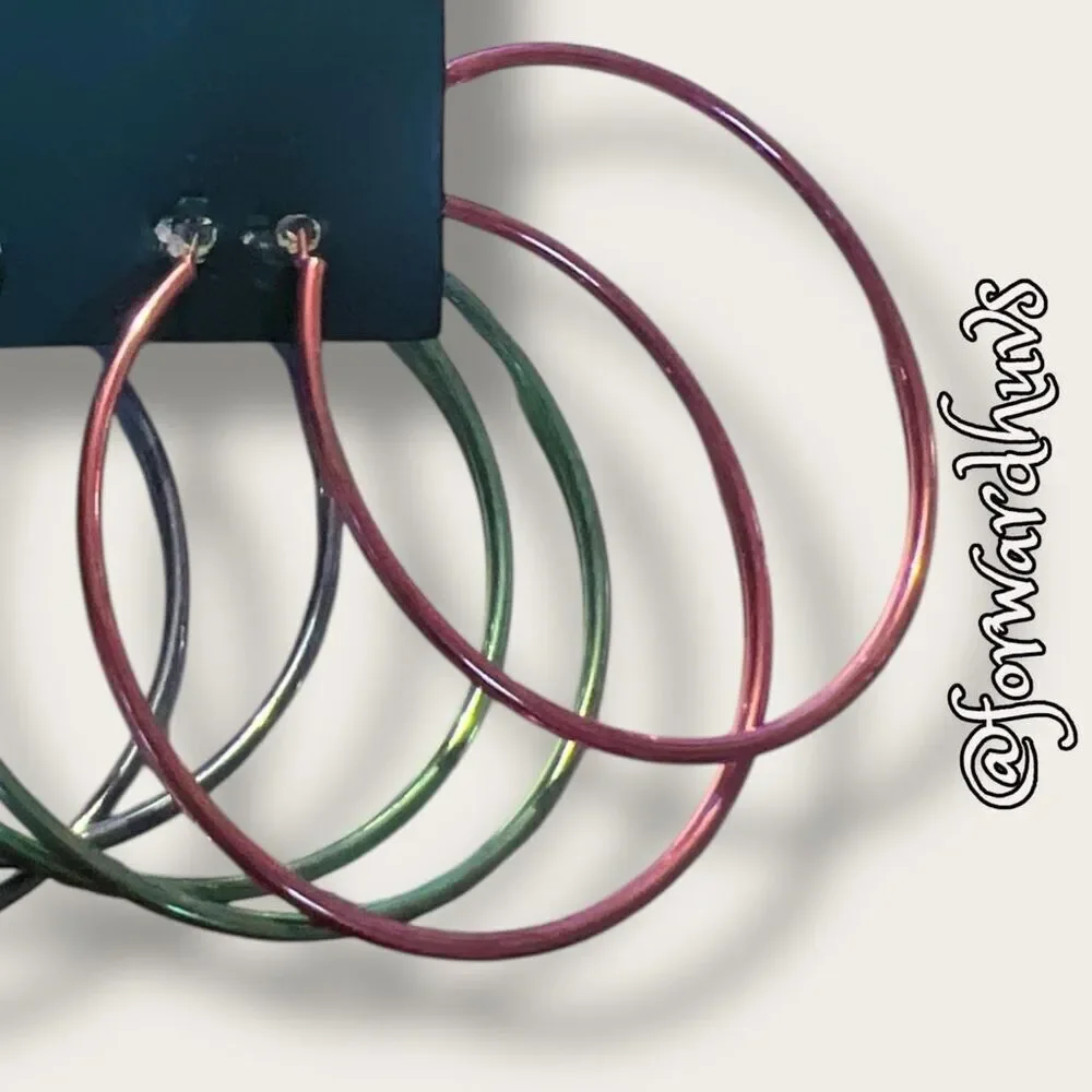 Bundle Sale 3 for $15 | Wild Fable Blue, Green & Pink Hoop Trio Earrings
